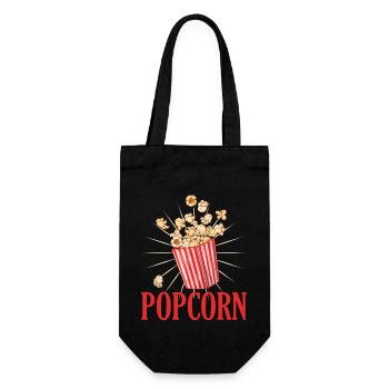 Popcorn Fasching Geschenkidee Funny - Geschenkbeutel für Flaschen - Schwarz - Vorne