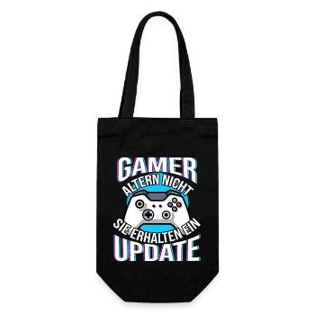 Gamer alter nicht - sie erhalten ein Update Gaming - Geschenkbeutel für Flaschen - Schwarz - Vorne