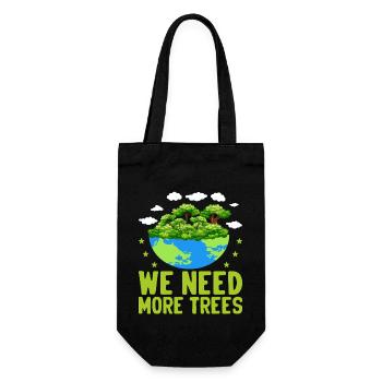 We need more trees - Gift Bag for Bottles - black - Front
