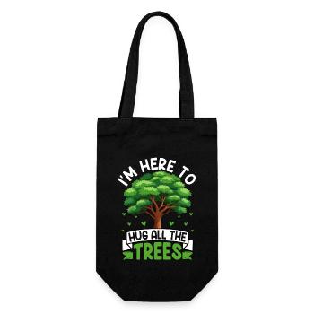 I'm here to hug all the trees - Gift Bag for Bottles - black - Front