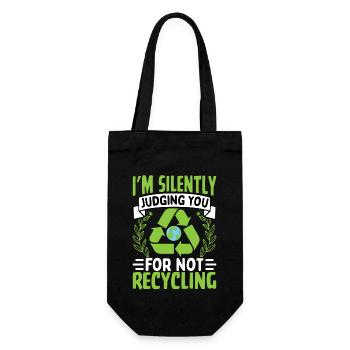Je te juge en silence pour ne pas recycler - Sac à bouteille - noir - Devant