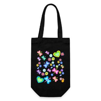 Spring Summer Kids Child Baby Butterflies - Gift Bag for Bottles - black - Front