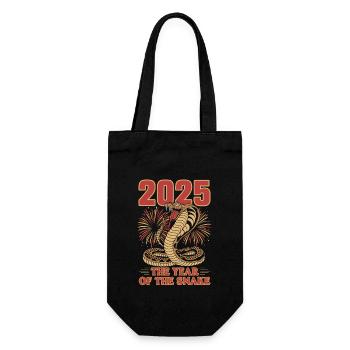 2025 Snake Year Of The Snake Inspiration - Gift Bag for Bottles - black - Front