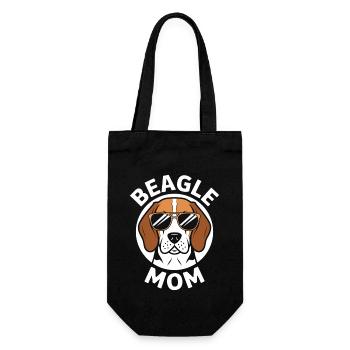 Beagle Mama Hund Mutter Lustiges Beagle Geschenk - Geschenkbeutel für Flaschen - Schwarz - Vorne