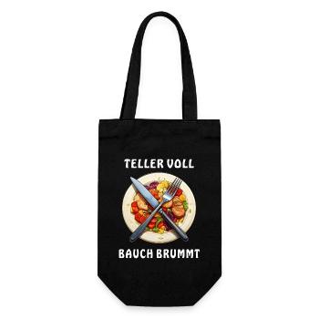 Dinner plate PLATE FULL BELLY BUZZES - Gift Bag for Bottles - black - Front