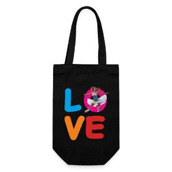 EISKUNSTLAUF LOVE - Geschenkbeutel für Flaschen - Schwarz - Vorne