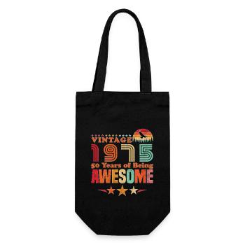 Vintage 1975 Birthday 50 Years Of Being Awesome - Gift Bag for Bottles - black - Front
