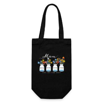 Maman incroyable aimant attentionné fort design floral - Sac à bouteille - noir - Devant