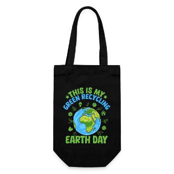 This is my Green Recycling Earth day - Gift Bag for Bottles - black - Front