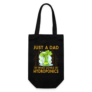 Just a Dad who loves Hydroponics - Gift Bag for Bottles - black - Front