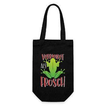Faschingsparty VERKLEIDET ALS FROSCH Lustiges - Geschenkbeutel für Flaschen - Schwarz - Vorne