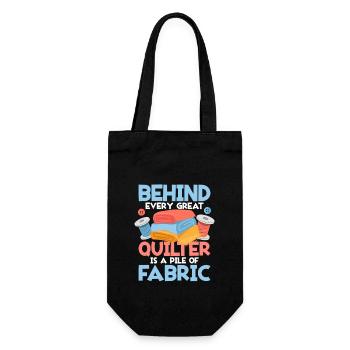 Behind Every Great Quilter Quilting Sewing - Gift Bag for Bottles - black - Front