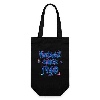 Vintage Since 1940 Graffiti Glitch Retro Hip-Hop - Gift Bag for Bottles - black - Front