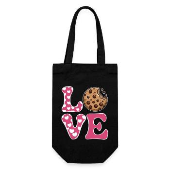 Cookies Saying Chocolate Cookies Funny Cookie Gift - Gift Bag for Bottles - black - Front