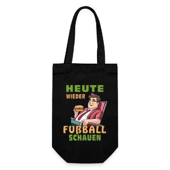 MANN HEUTE WIEDER FUßBALL SCHAUEN - Geschenkbeutel für Flaschen - Schwarz - Vorne