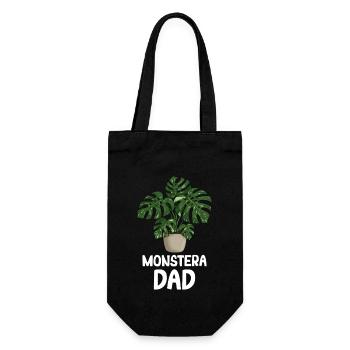 Monstera Dad - Geschenkbeutel für Flaschen - Schwarz - Vorne