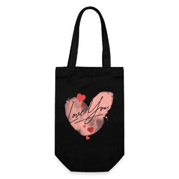 Je t’aime Cœur Amour Couple Amoureux - Sac à bouteille - noir - Devant