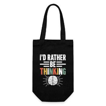 I’d Rather Be Thinking Sayings For Introverts - Gift Bag for Bottles - black - Front