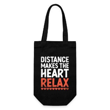 Distance Makes The Heart Relax Sayings For - Gift Bag for Bottles - black - Front