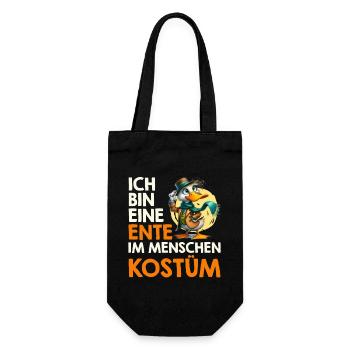 Karneval Kostüm BIN EINE ENTE IM MENSCHEN KOSTÜM - Geschenkbeutel für Flaschen - Schwarz - Vorne
