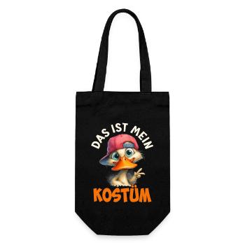 Faschings Enten DAS IST MEIN KOSTÜM Lustiges - Geschenkbeutel für Flaschen - Schwarz - Vorne