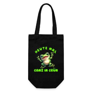 Froschkostüm HEUTE MAL GANZ IN GRÜN Lustiges - Geschenkbeutel für Flaschen - Schwarz - Vorne