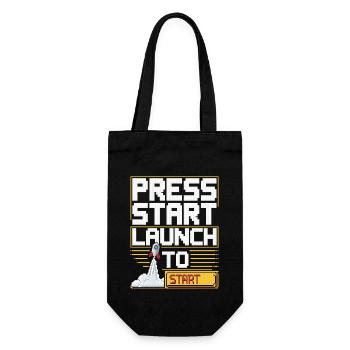 Space-themed players Cosmic Gaming Sci-fi - Gift Bag for Bottles - black - Front