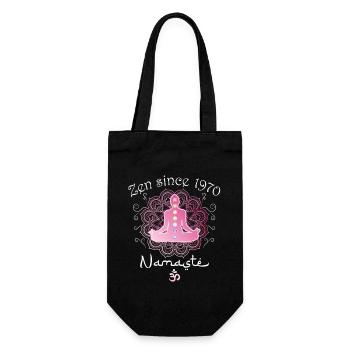 Zen depuis 1970 - 55 ans de vie paisible - Sac à bouteille - noir - Devant
