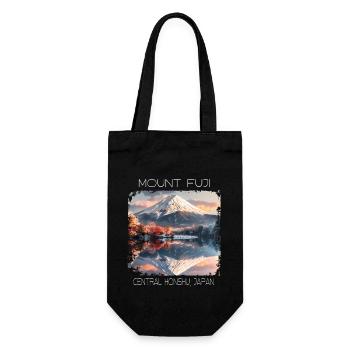 Berg Fuji - Geschenkbeutel für Flaschen - Schwarz - Vorne