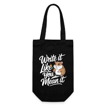 Write as you mean it hamster author - Gift Bag for Bottles - black - Front