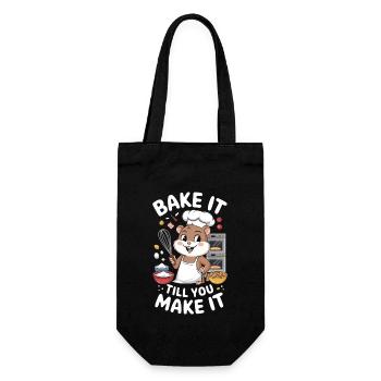 Süße Bäckerei: Backe Bis Du Es Schaffst - Geschenkbeutel für Flaschen - Schwarz - Vorne