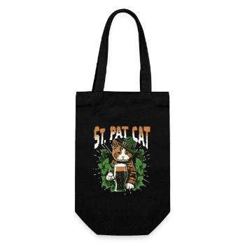 Funny St. Patrick's Day Drinking Cat - Gift Bag for Bottles - black - Front
