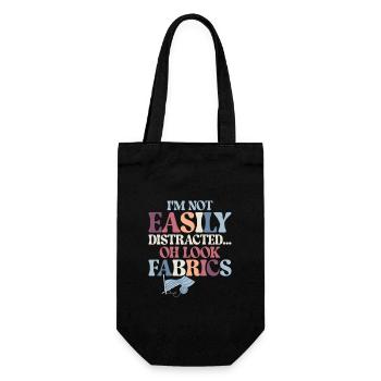 I'm Not Easily Distracted Quilting Quilter - Gift Bag for Bottles - black - Front