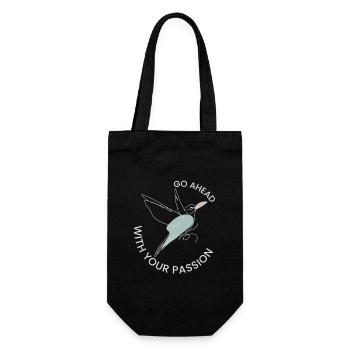 Design inspirant de colibri - Sac à bouteille - noir - Devant