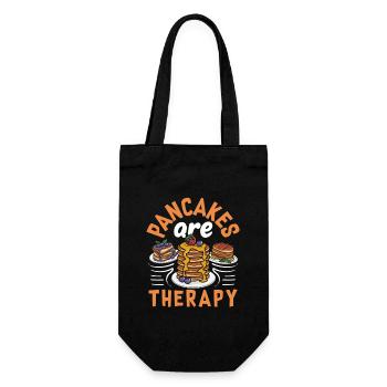 Pancakes are therapy for breakfast lovers - Gift Bag for Bottles - black - Front