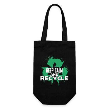 Earth Day Keep Calm And Recycle - Gift Bag for Bottles - black - Front