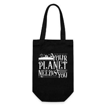 Earth Day Your Planet Needs You - Gift Bag for Bottles - black - Front