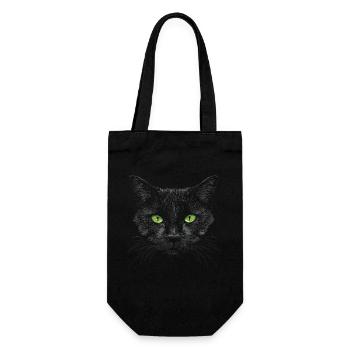 Black Cat Green Eyes - Gift Bag for Bottles - black - Front
