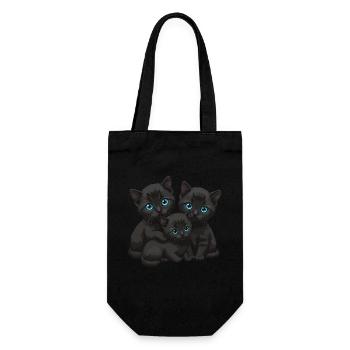 Blue Eyes Three Cats - Gift Bag for Bottles - black - Front