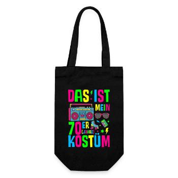 Das ist mein 70er Jahre Kostüm - Geschenkbeutel für Flaschen - Schwarz - Vorne