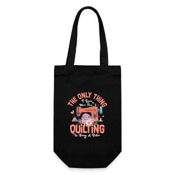 La seule chose que j’aime plus que la courtepointe, c’est d’être un Si - Sac à bouteille - noir - Devant