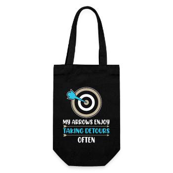 Bogenschießen Bogenschütze - Geschenkbeutel für Flaschen - Schwarz - Vorne