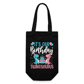 Twinosaurus Dino Birthday - Gift Bag for Bottles - black - Front