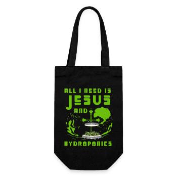All I need is Jesus and Hydroponics - Gift Bag for Bottles - black - Front