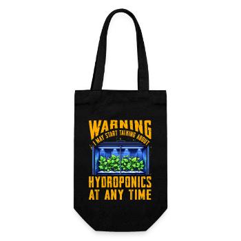 Warning I may start talking about Hydroponics - Gift Bag for Bottles - black - Front