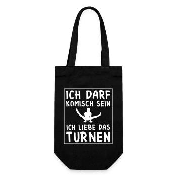 Turnen Mädchen Gymnastik Turnanzug Turnerin - Geschenkbeutel für Flaschen - Schwarz - Vorne