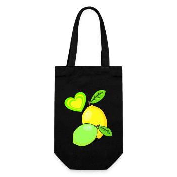 Lemon Lemons Fruits Fruit Fruit Summer - Gift Bag for Bottles - black - Front