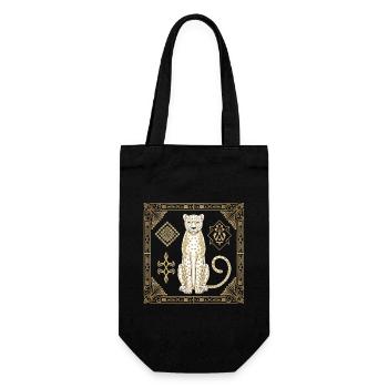 Cheetah Art: Elegance and Style in Golden - Gift Bag for Bottles - black - Front