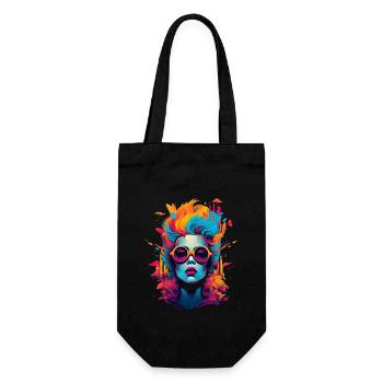 Art féminin fascinant avec des couleurs et une ville - Sac à bouteille - noir - Devant