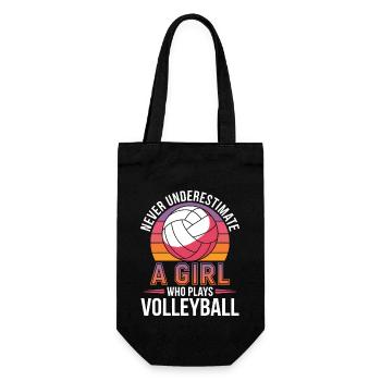 Volleyball Spruch Lustiges Volleyball Geschenk - Geschenkbeutel für Flaschen - Schwarz - Vorne